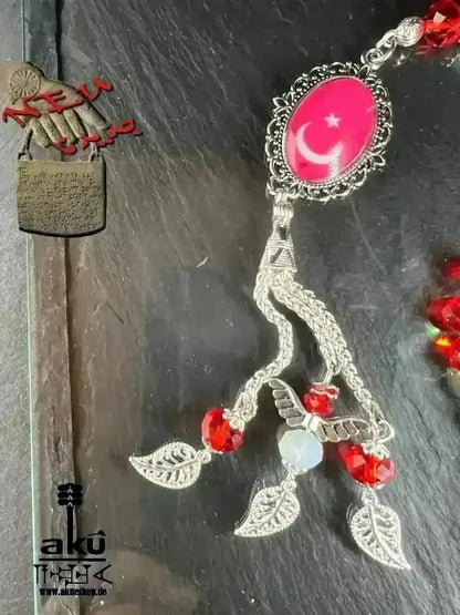 Fahne Tesbih, Irak, Saudiarabien, Syrien, Türkei, Ezdi, Kurdistan, Lebanon, Kristale 10mm, handgefertigte islamische Schmuck, Ramadan Eid Geschenke - AkueShop