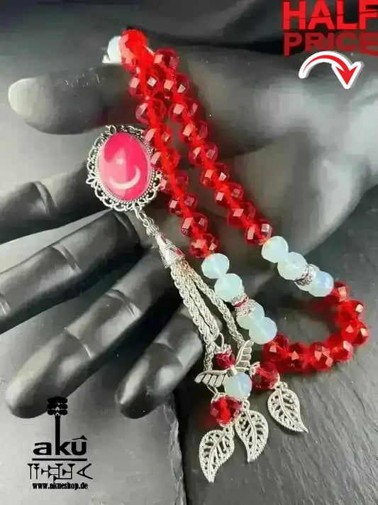 Fahne Tesbih, Irak, Saudiarabien, Syrien, Türkei, Ezdi, Kurdistan, Lebanon, Kristale 10mm, handgefertigte islamische Schmuck, Ramadan Eid Geschenke - AkueShop