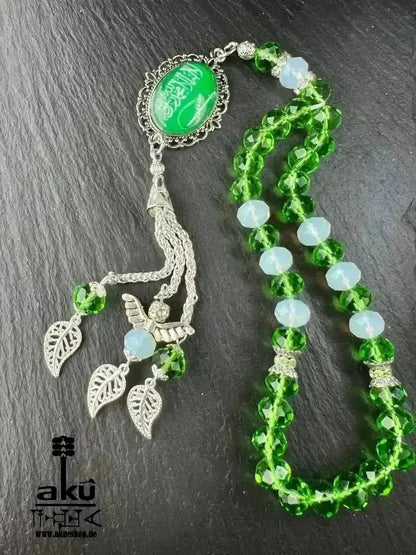Fahne Tesbih, Irak, Saudiarabien, Syrien, Türkei, Ezdi, Kurdistan, Lebanon, Kristale 10mm, handgefertigte islamische Schmuck, Ramadan Eid Geschenke - AkueShop