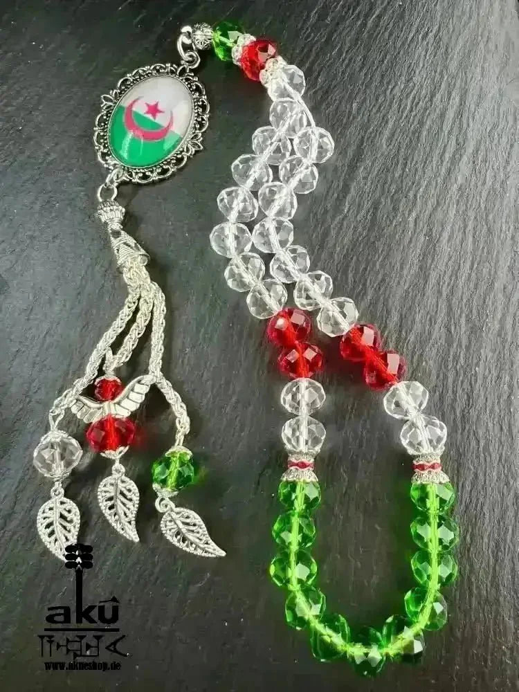 Fahne Tesbih, Irak, Saudiarabien, Syrien, Türkei, Ezdi, Kurdistan, Lebanon, Kristale 10mm, handgefertigte islamische Schmuck, Ramadan Eid Geschenke - AkueShop