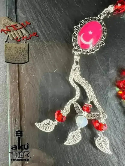 Fahne Tesbih, Irak, Saudiarabien, Syrien, Türkei, Ezdi, Kurdistan, Lebanon, Kristale 10mm, handgefertigte islamische Schmuck, Ramadan Eid Geschenke - AkueShop