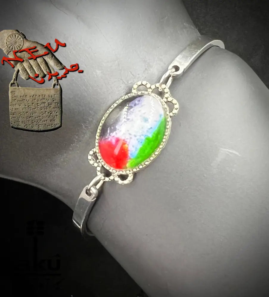 Fahne Edelstahl Armband, Glasoberfläche, Flagge oder eigene Fotos