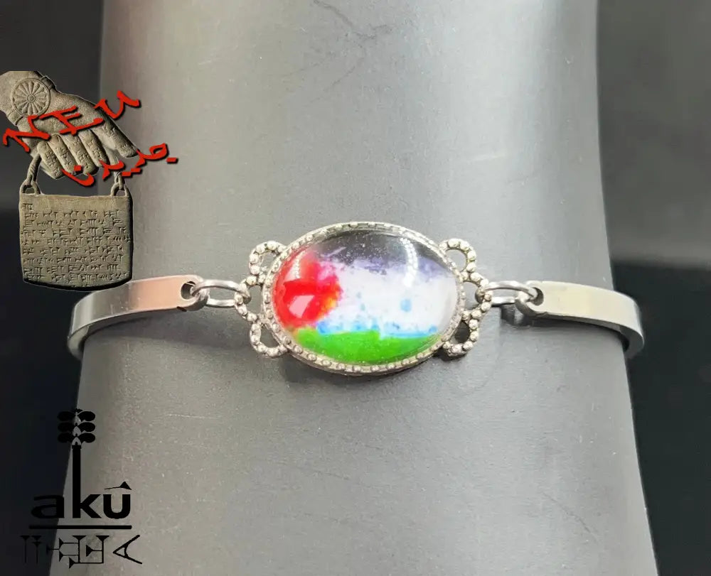 Fahne Edelstahl Armband, Glasoberfläche, Flagge oder eigene Fotos