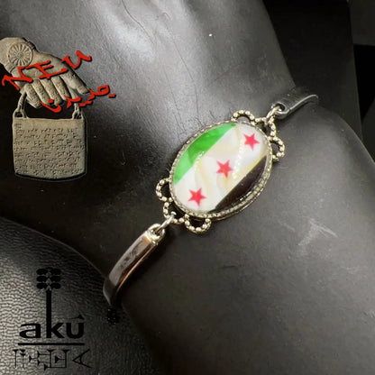 Fahne Edelstahl Armband, Glasoberfläche, Flagge oder eigene Fotos