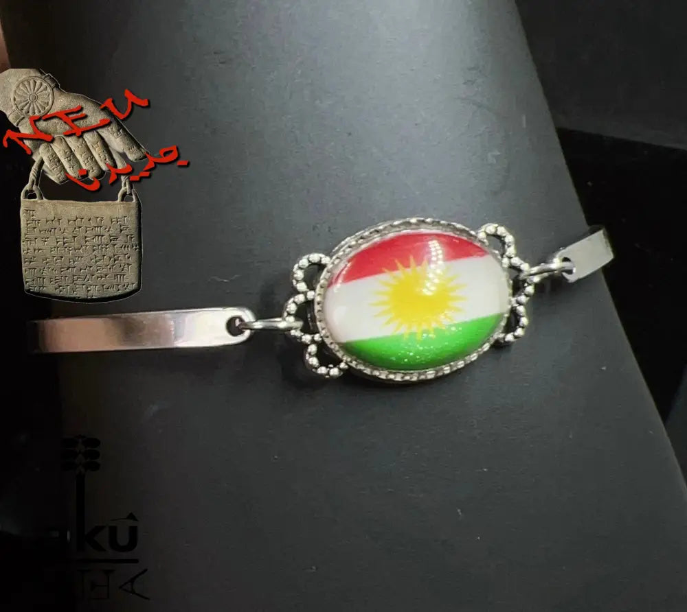 Fahne Edelstahl Armband, Glasoberfläche, Flagge oder eigene Fotos