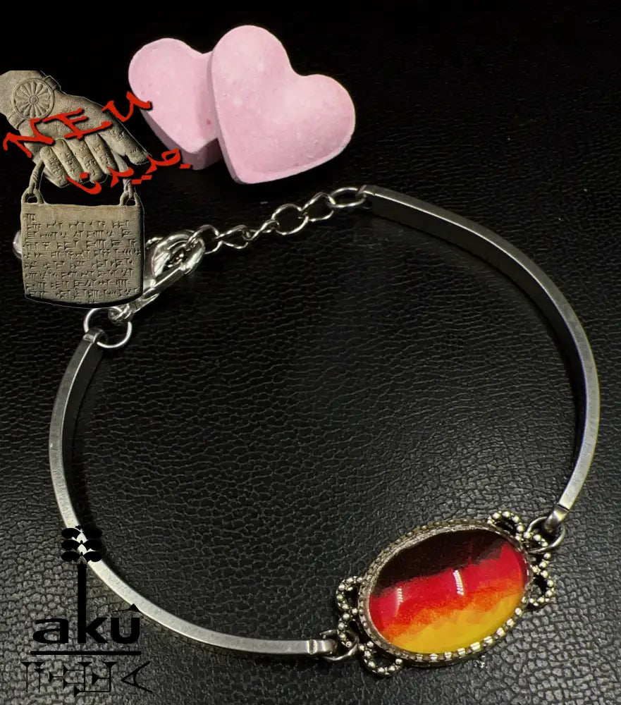 Fahne Edelstahl Armband, Glasoberfläche, Flagge oder eigene Fotos