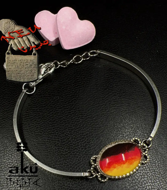 Fahne Edelstahl Armband, Glasoberfläche, Flagge oder eigene Fotos