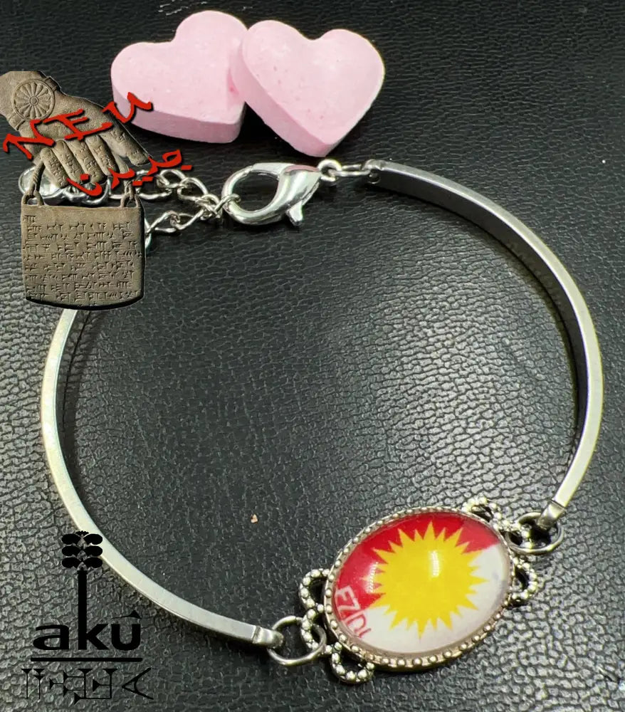Fahne Edelstahl Armband, Glasoberfläche, Flagge oder eigene Fotos