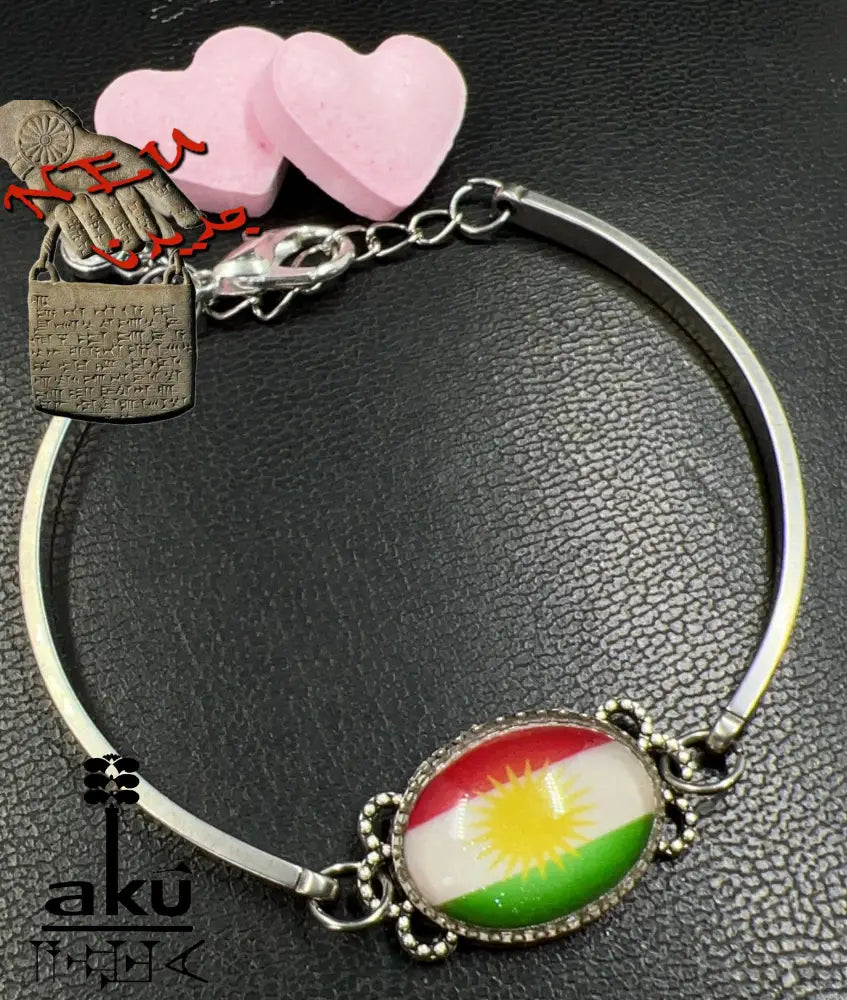 Fahne Edelstahl Armband, Glasoberfläche, Flagge oder eigene Fotos