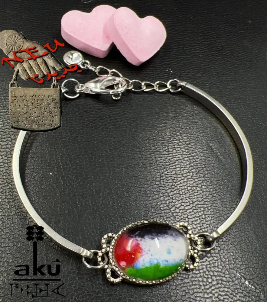 Fahne Edelstahl Armband, Glasoberfläche, Flagge oder eigene Fotos