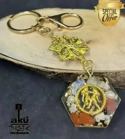 Gemini Schlusselanhänger Glücksteine Energieanhänger Harz Reiki - Meditationsenergie - AkueShop