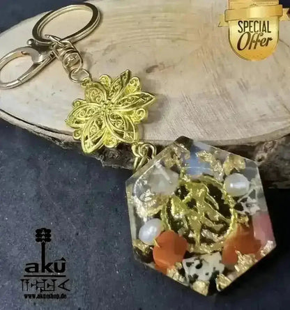 Gemini Schlusselanhänger Glücksteine Energieanhänger Harz Reiki - Meditationsenergie - AkueShop