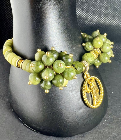 Jungfrau sternzeichen glückkristalle armband jade edelstein hertzchakra gold plated vergoldet