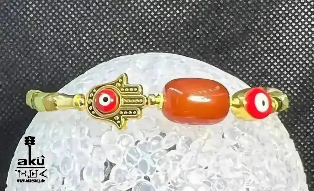 Grünes Granat rotes Achat Armband zum Schutz vor bösen Blicken, natürliche Glücksedelsteine - AkueShop