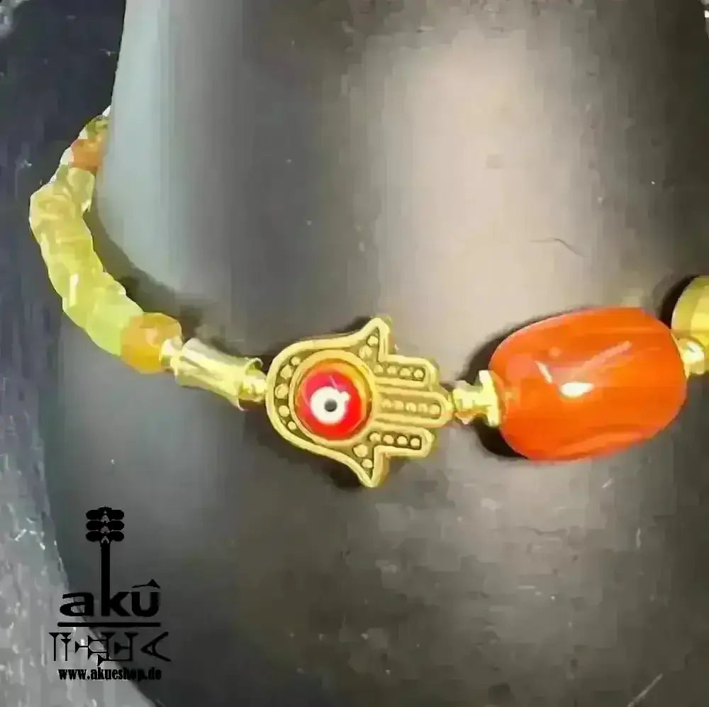 Grünes Granat rotes Achat Armband zum Schutz vor bösen Blicken, natürliche Glücksedelsteine - AkueShop