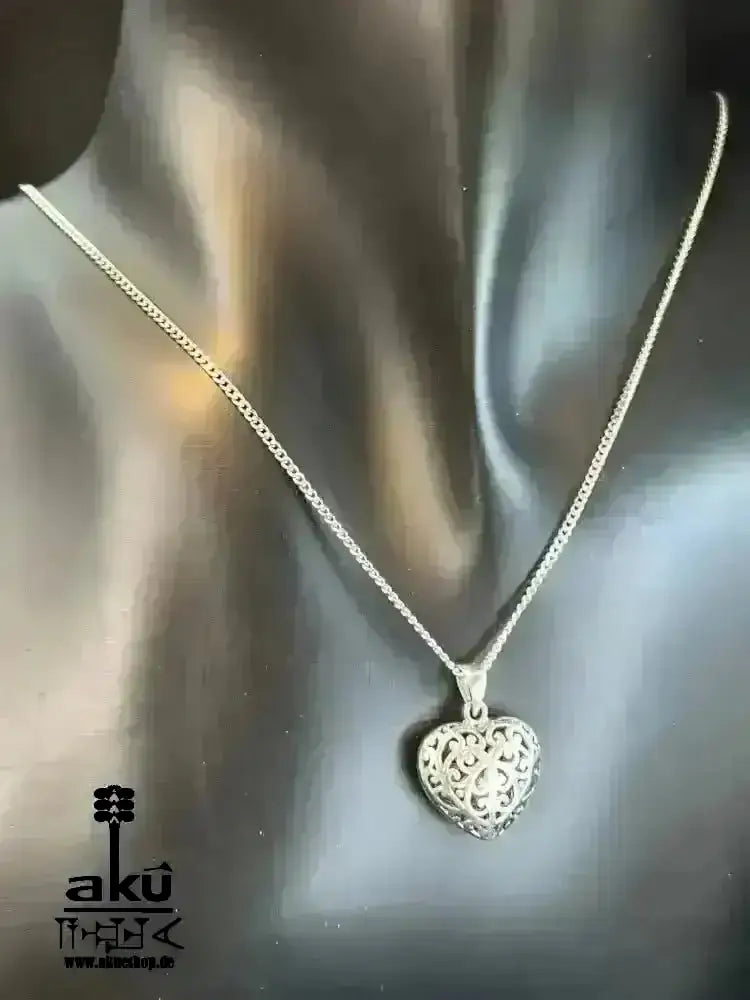 Herz Halskette, Vintage 925er Silber, Valentinstage Geschenke, LIEBE trend - AkueShop