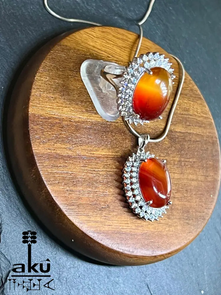 Jemenitisches Naturalist-Set in 925er Silber, Verstellbarer Ring & Anhänger