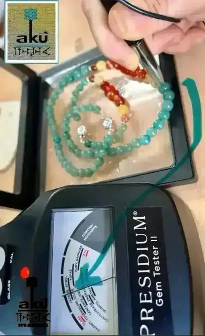 Jungfrau Halskette, natürliche Edelsteine, JADE & roter ACHAT, 925er Silber, Sternzeichen - AkueShop