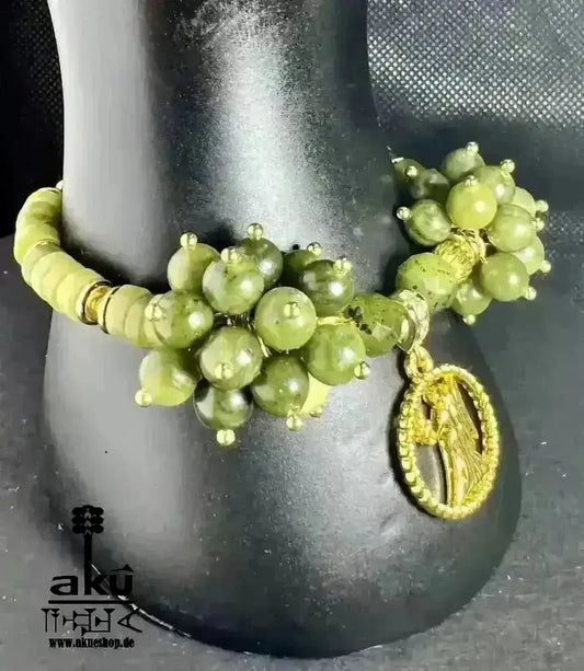 Jungfrau Sternzeichen Glückskristalle Armband natürlicher Jade Edelstein, Hertzchakras positive energie - AkueShop
