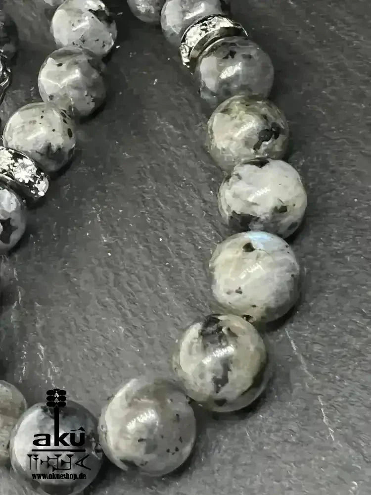 Labradorite Tesbih 33, natürliches Edelstein, islamische Zulfigar - Schwert Misbaha 10mm - AkueShop
