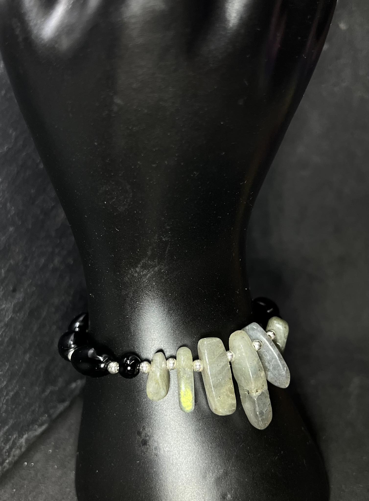 Labradoritarmband natürlichen edelstein gemstone bracelet 925 silver silber raw stein schmuck  echtschmuck