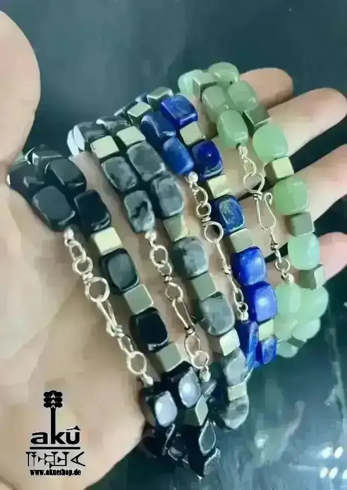 Handgefertigte Halskette, natürliches Lapislazuli Stein, 925er Silber, Dritteauge Chakra, meditation energie - AkueShop