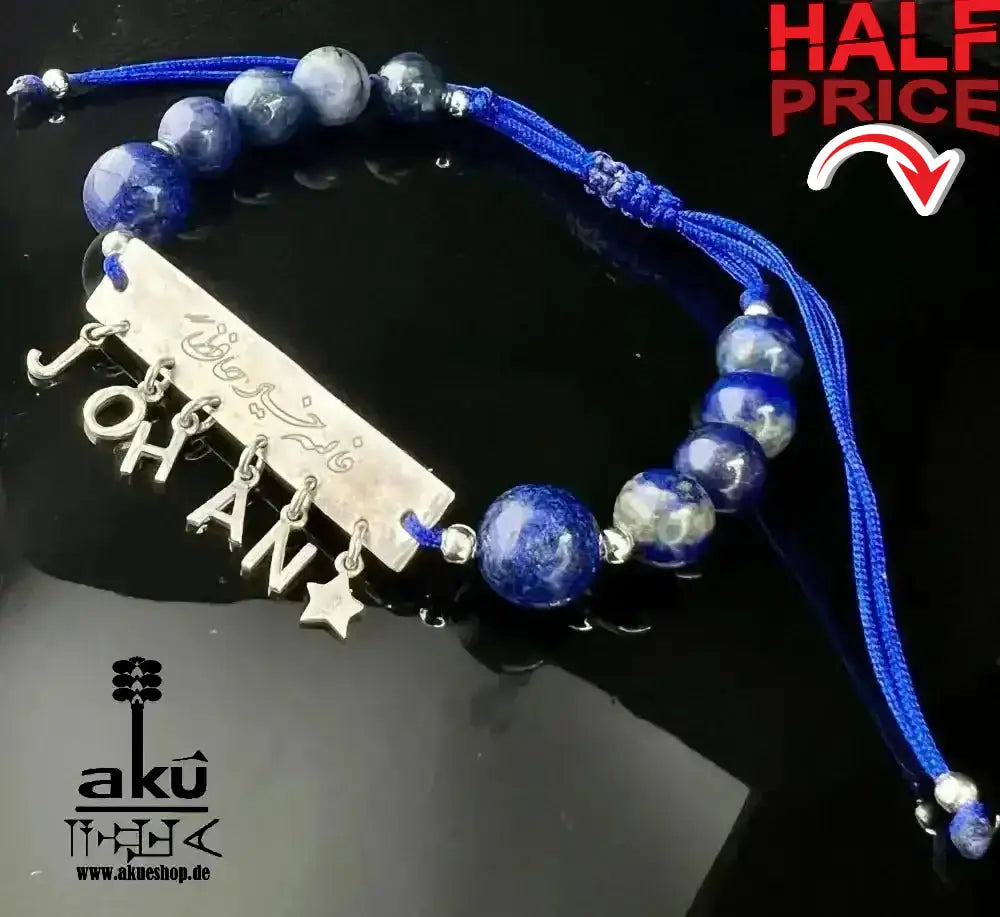Lapislazuli Jade Achat Armband Geschenk, 925 Silber Damen personalisierte Schmuck - AkueShop