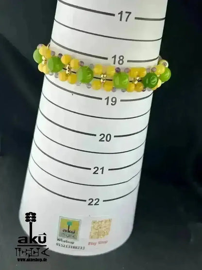 LÖWE Peridot Bernstein Amethyst Armband, vergoldet Schmuck, natürliche Edelsteine, kahribar, Chakren Heilungsenergie - AkueShop