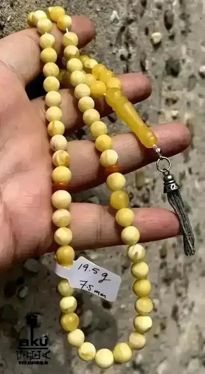 Natürlicher Ostseebernstein Tesbih 66, islamisches misbaha, natürlisch Kehribar - AkueShop