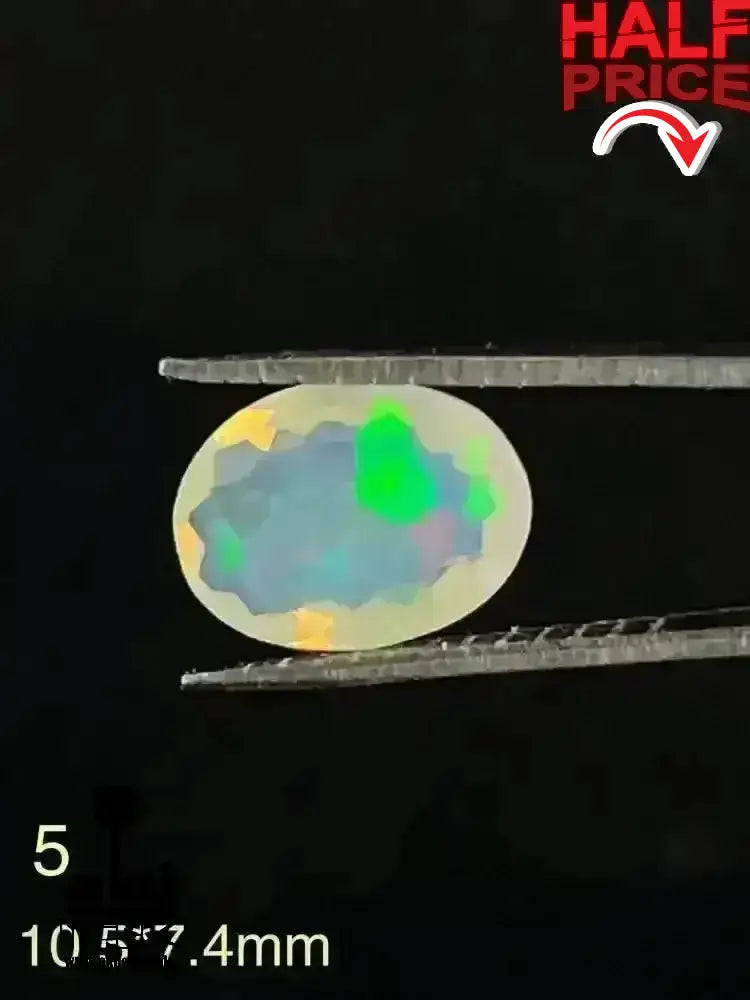 Natürlicher Weißer Opal 7 facettierte Edelsteine 7.5Ct vollfeuer Äthiopisch unbehandelt - AkueShop