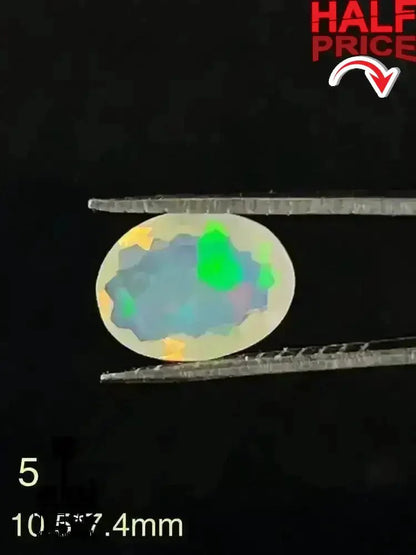 Natürlicher Weißer Opal 7 facettierte Edelsteine 7.5Ct vollfeuer Äthiopisch unbehandelt - AkueShop