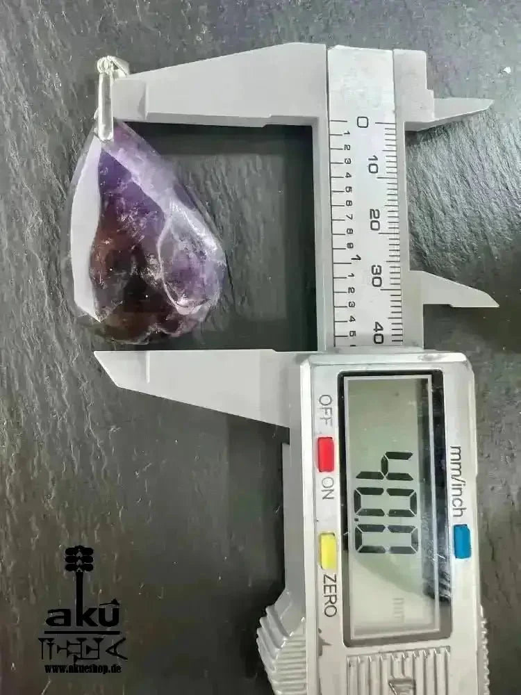 Natürliches Amethyst Halskette, Lili Edelstein, 925er Silber, Kronen & Drittenauge Chakra Heilungsenergie - AkueShop