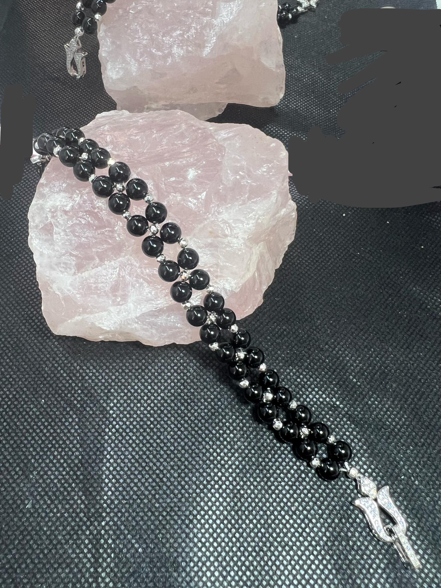 onyx silver plated bracelet armband versilbert schwarz black schmuck6