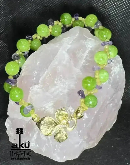 Peridot Amethyst Citrin Armband, natürlichen Edelsteinen vegoldete Schmuck, chakrenenergie - AkueShop