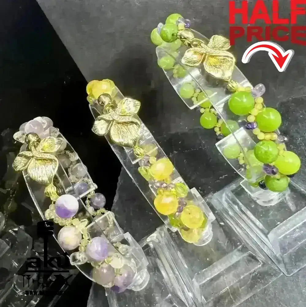Peridot Amethyst Citrin Armband, natürlichen Edelsteinen vegoldete Schmuck, chakrenenergie - AkueShop