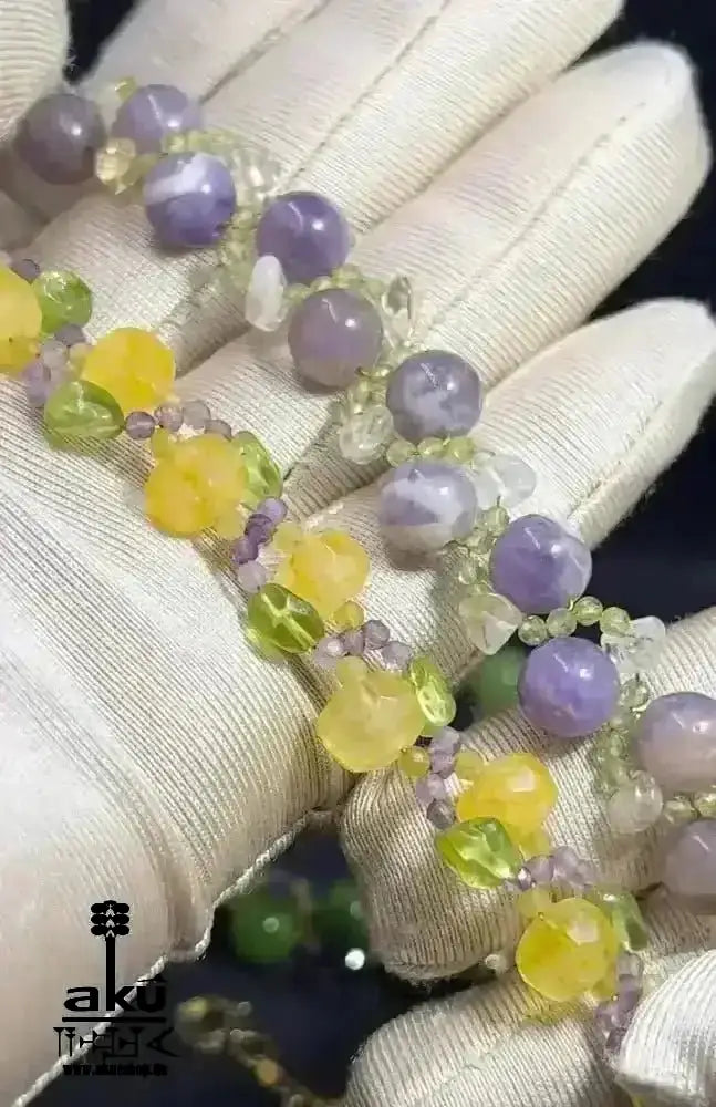 Peridot Amethyst Citrin Armband, natürlichen Edelsteinen vegoldete Schmuck, chakrenenergie - AkueShop