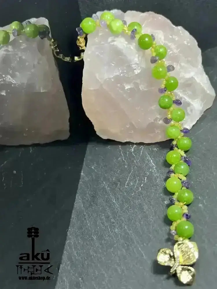 Peridot Amethyst Citrin Armband, natürlichen Edelsteinen vegoldete Schmuck, chakrenenergie - AkueShop