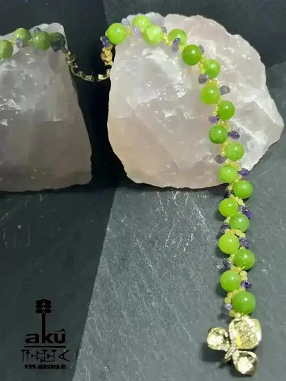 Peridot Amethyst Citrin Armband, natürlichen Edelsteinen vegoldete Schmuck, chakrenenergie - AkueShop