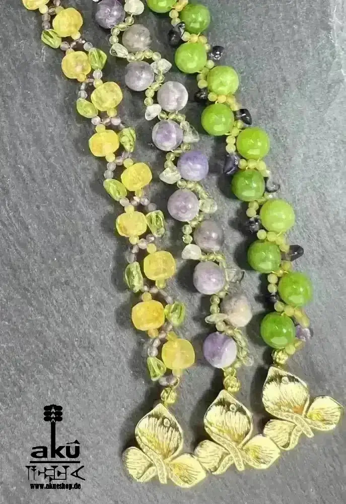 Peridot Amethyst Citrin Armband, natürlichen Edelsteinen vegoldete Schmuck, chakrenenergie - AkueShop