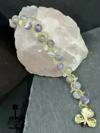Peridot Amethyst Citrin Armband, natürlichen Edelsteinen vegoldete Schmuck, chakrenenergie - AkueShop