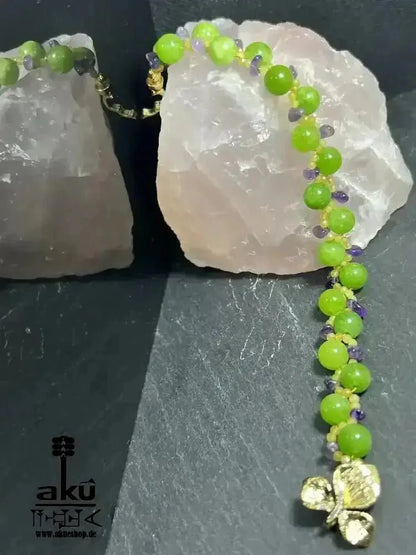 Peridot Amethyst Citrin Armband, natürlichen Edelsteinen vegoldete Schmuck, chakrenenergie - AkueShop