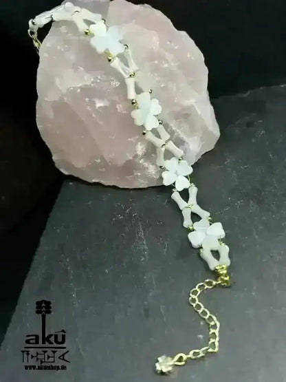 Perlmutt Armband natürlich 925 silber Kronenchakra Reiki, Meditation Energie - AkueShop