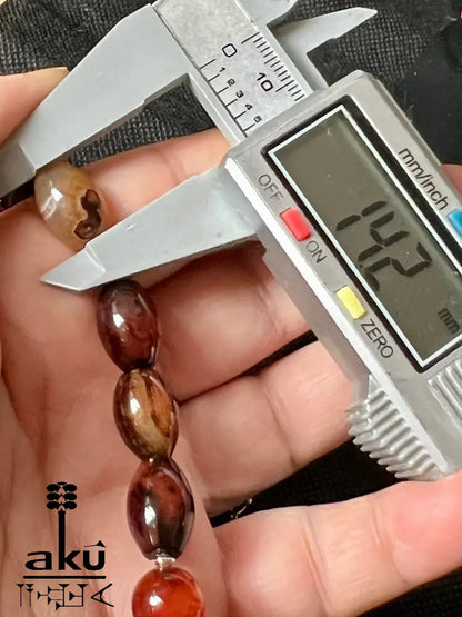 Gebetskette aus rotem Jemen-Achat 10*14mm handgefertigte Qualität aus Deutschland.