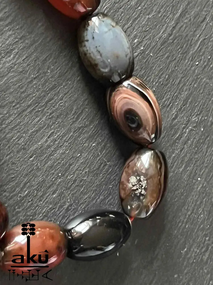 Gebetskette aus natürlichem rotem Jemen-Achat 10*14mm handgefertigte Hoch- Qualität aus Deutschland.