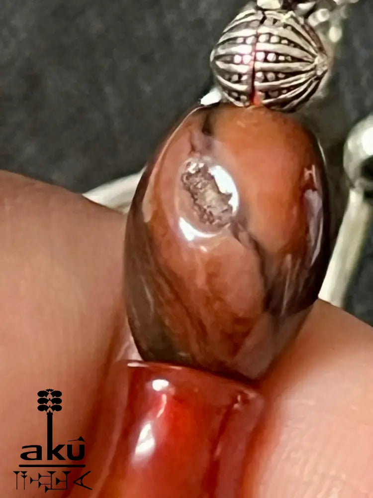 Gebetskette aus natürlichem rotem Jemen-Achat 10*14mm handgefertigte Hoch- Qualität aus Deutschland.