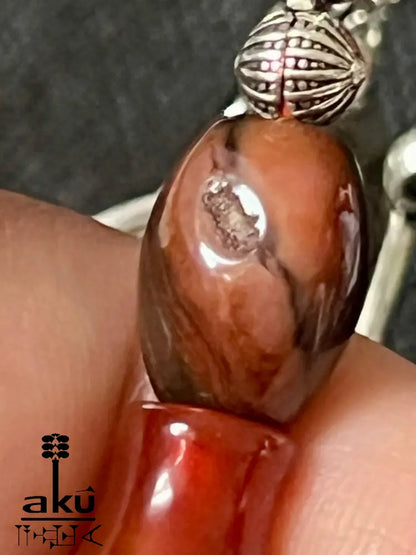 Gebetskette aus natürlichem rotem Jemen-Achat 10*14mm handgefertigte Hoch- Qualität aus Deutschland.