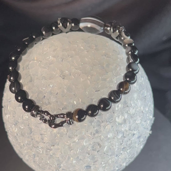 Sulemani schwarz Hakik Aqeeq Stein Armband natürlich Sülemani Achat Wurzelchakra Heilungsenergie, schneller Versand,.