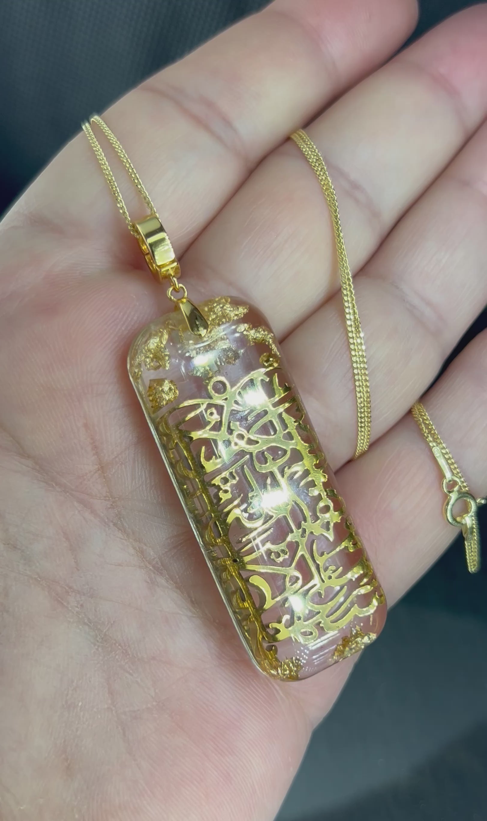 Echte vergoldete 925er Silber islamisch Kalligraphie. Reiki-Meditationsenergie. ramadan geschenke
