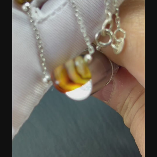 925er Sterling Silberkette mit natürlichen Achat-Nugget-Perlen in Braun