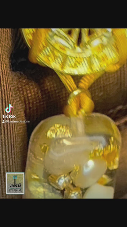 Taurus ♉️ Halskette Edelstein Gold Energieanhänger Harz, Reiki-Meditationsenergie